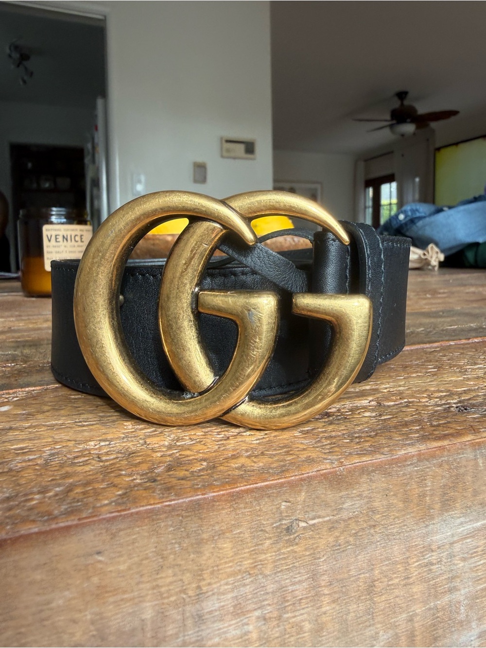 Gucci GG Marmont Wide Leather Belt